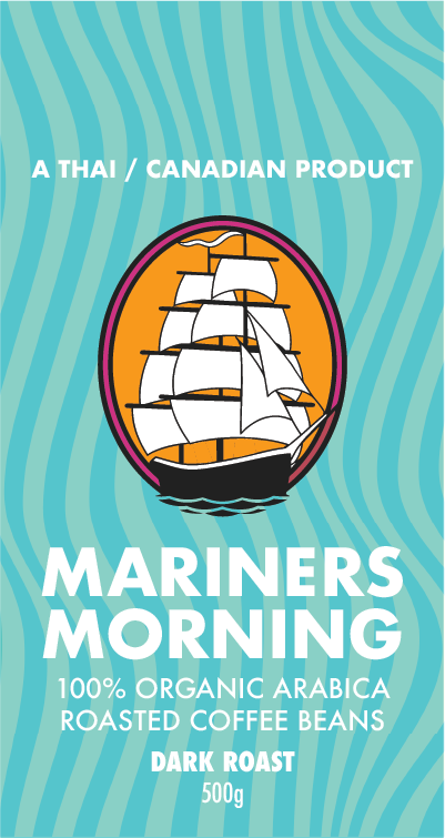 Mariners Morning Coffee — 500g dark roast bag with tall ship emblem