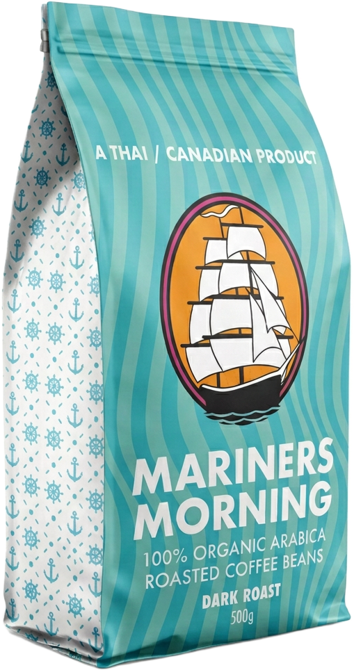 Mariners Morning Coffee — 500g dark roast bag with tall ship emblem